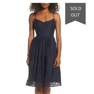 BB Dakota Navy Fit and Flare Dress